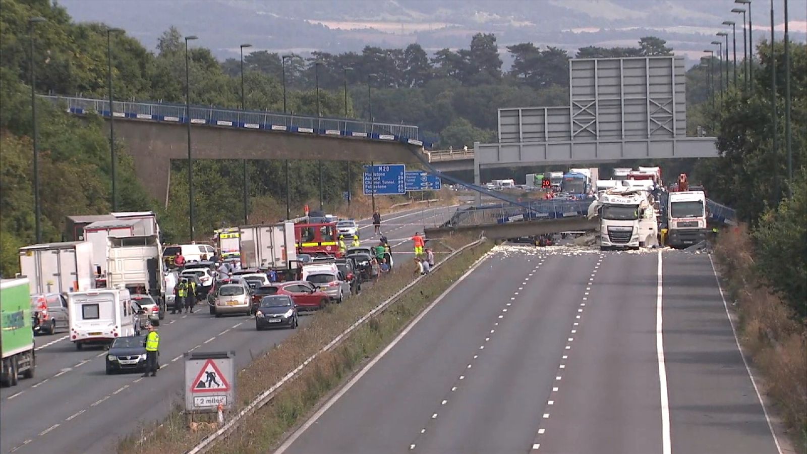 M20 Reopens After Bridge Collapse Causes Chaos | UK News | Sky News