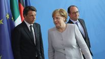 Matteo Renzi, Angela Merkel and Francois Hollande