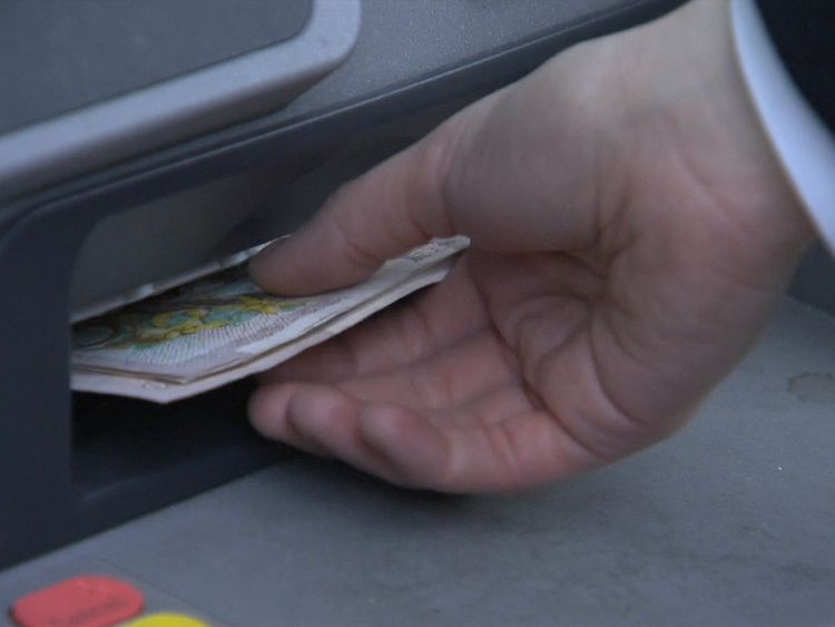 Cash machine in the UK