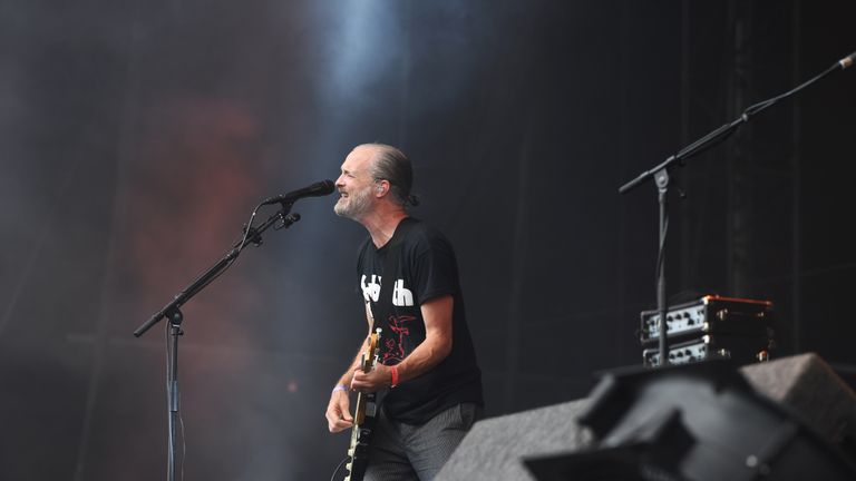 Fran Healy of Travis performs during the V Festival 