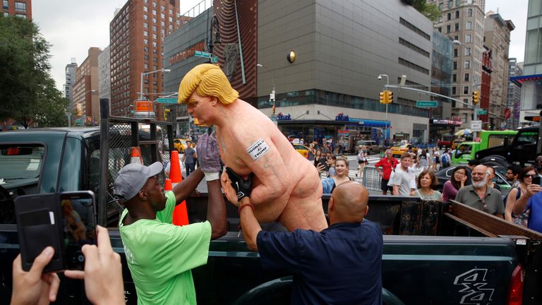 Naked Donald Trump Statue Exposed in Union Square - NBC 
