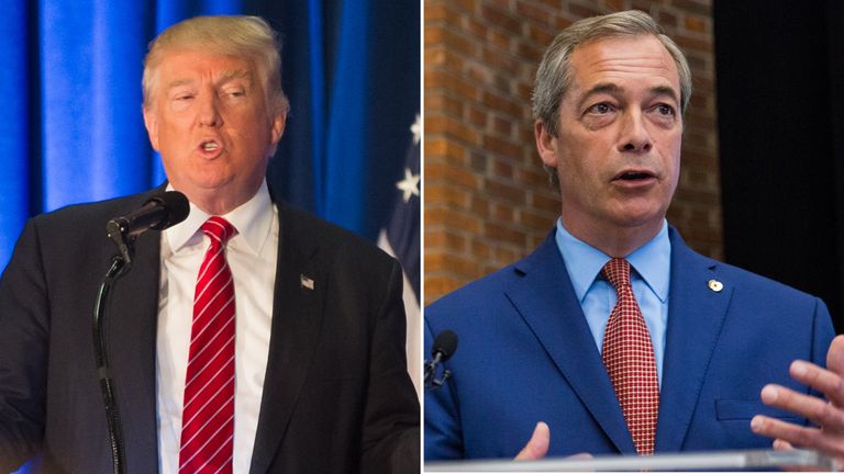 Donald Trump (L) and Nigel Farage