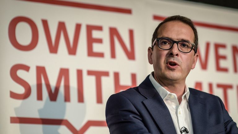 Labour leadership contender Owen Smith delivers a speech in Wales