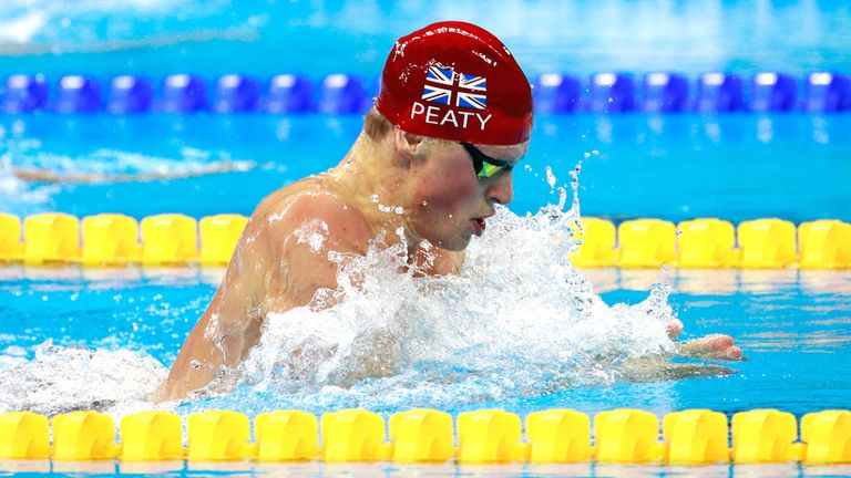 Adam Peaty competes in the Men&#39;s 100m Breaststroke Final