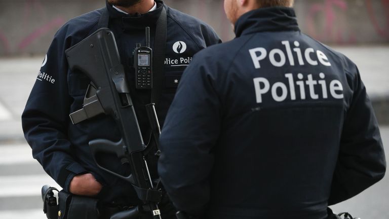 A file pictures of Belgian police officers