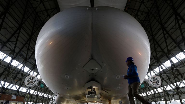 The Airlander 10 airship at its hangar in March 2016