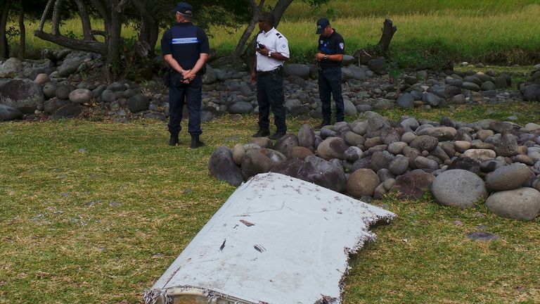 The section of MH370 wing washed up on Reunion island