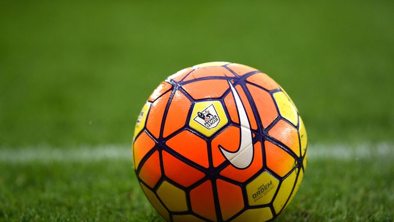 General view of an official winter Nike Premier league match ball on the grass