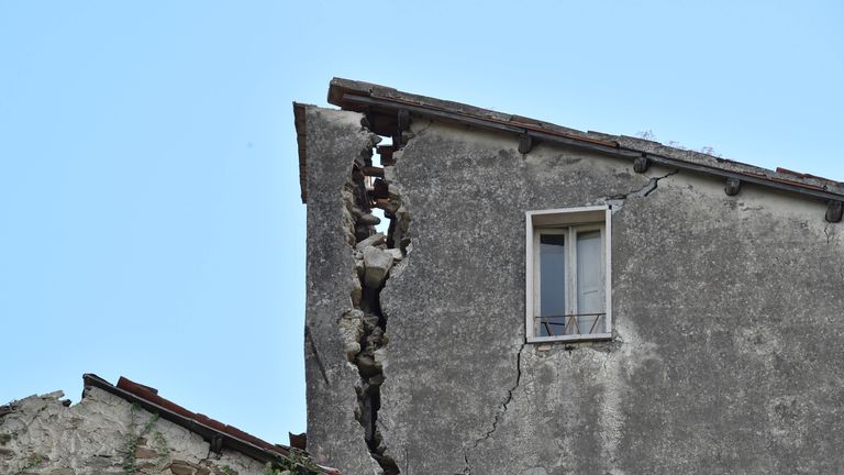 A home ripped apart by the quake 