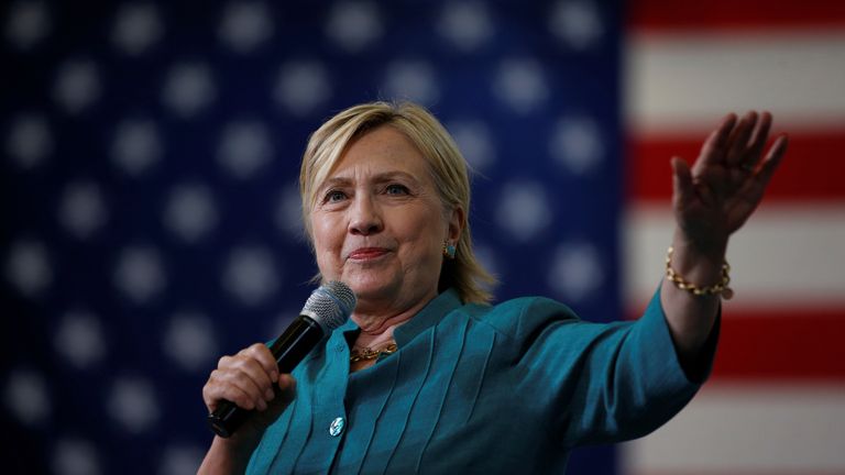 Democratic presidential candidate Hillary Clinton campaigns in Iowa