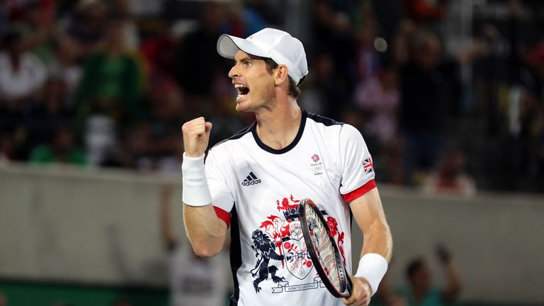 Andy Murray during the Olympic tennis final