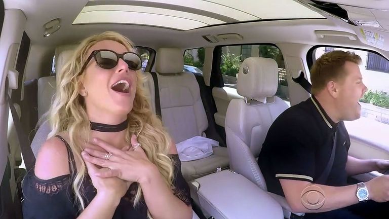 Britney sings her heart out with James Corden