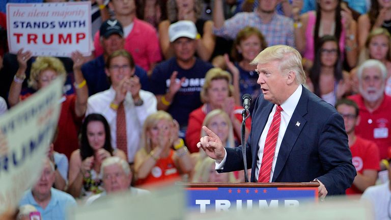 Donald Trump spoke at a rally in Wilmington, North Carolina