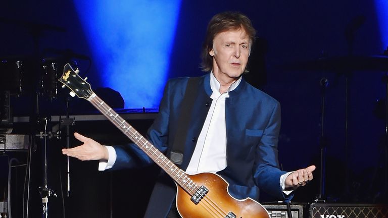 Paul McCartney performs in concert in New Jersey