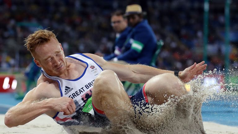 Great Britain's Greg Rutherford during the Men's long jump final on the eighth day of the Rio Olympics 