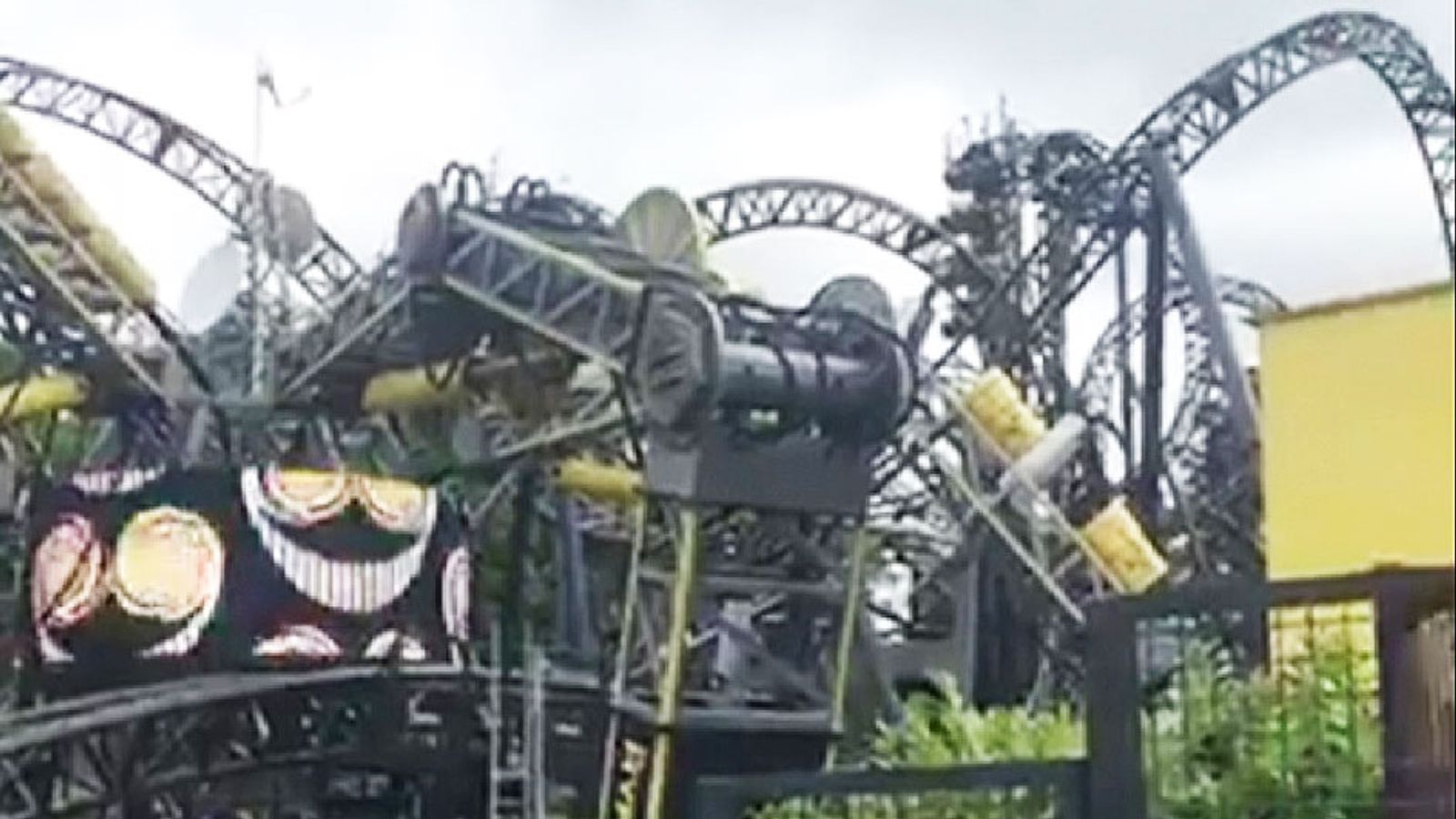 Alton Towers Smiler rollercoaster was temporarily stopped leaving 32 passengers stuck mid air