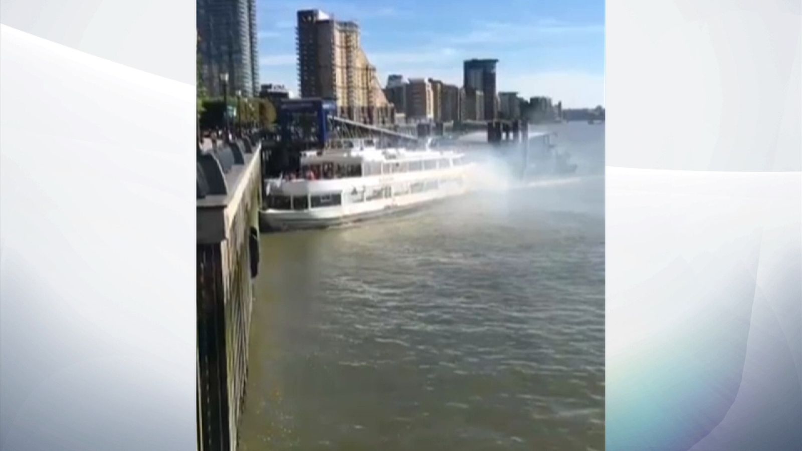Moment a pleasure boat crashed on the Thames Scoop News Sky News