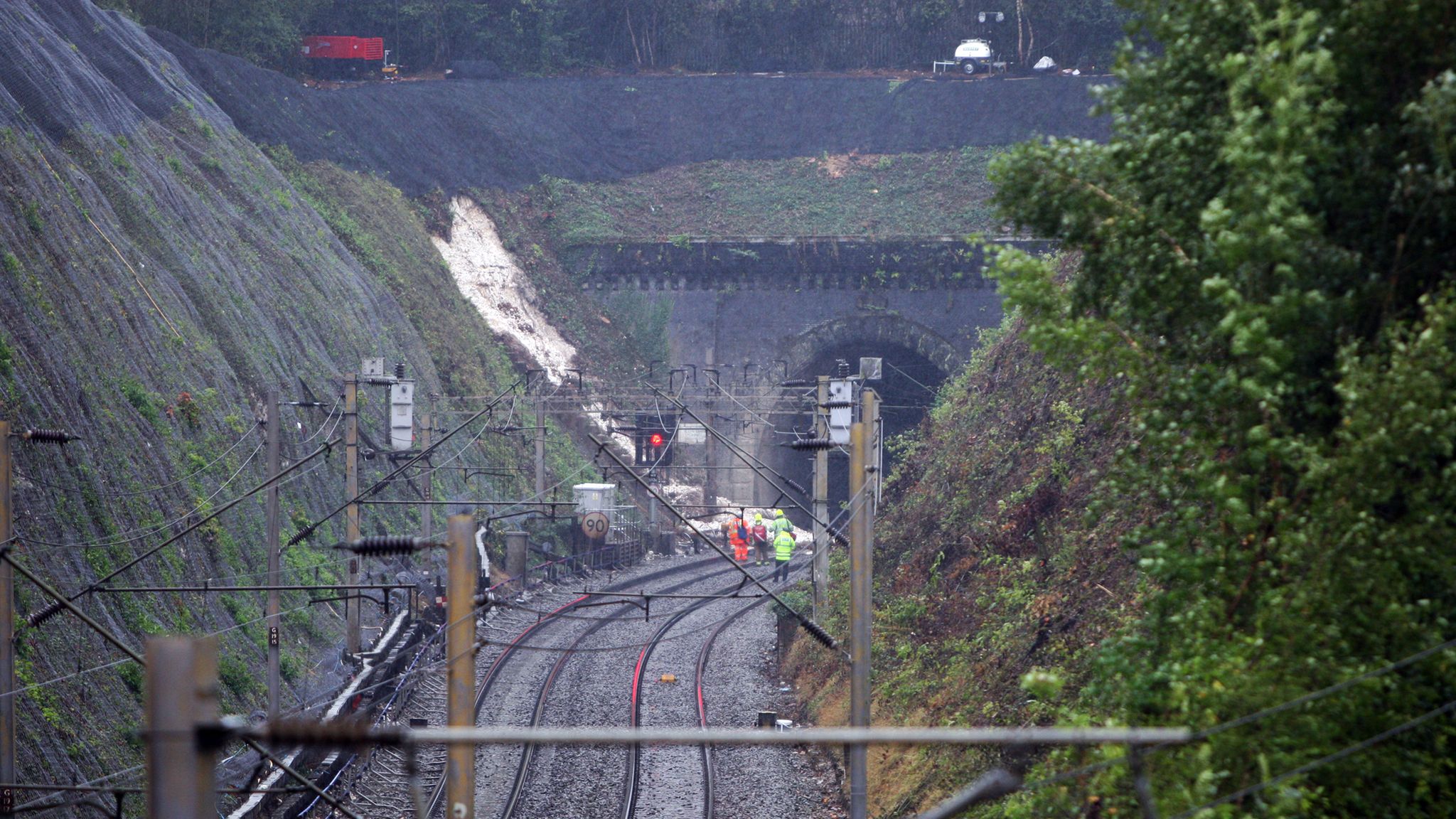 Train hits landslide and derails near Watford Junction UK News Sky News