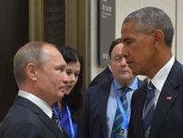 Russian president Vladimir Putin meets with his American counterpart Barack Obama during the G20 summit in China