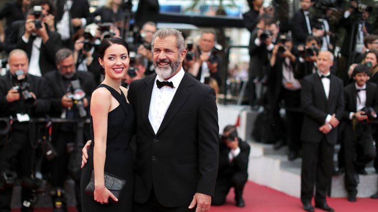 Mel Gibson and Rosalind Ross on the red carpet at Cannes earlier in 2016
