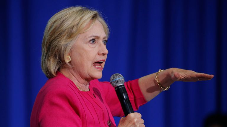 Hillary Clinton speaking in Philadelphia, Pennsylvania