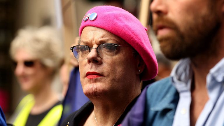 Eddie Izzard at pro-Europe march in London