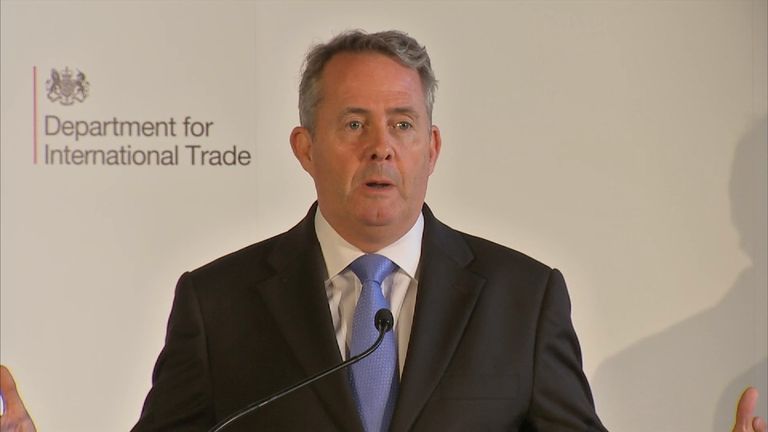 Liam Fox lauded the benefits of free trade