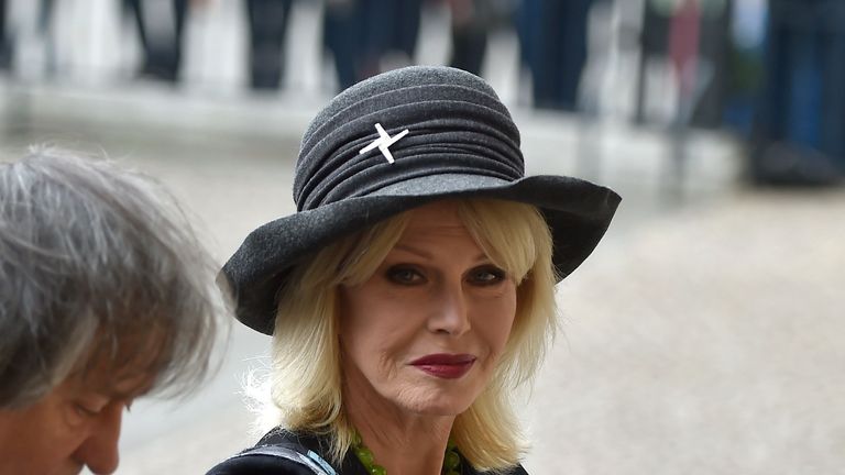 Joanna Lumley arrives at Westminster Abbey