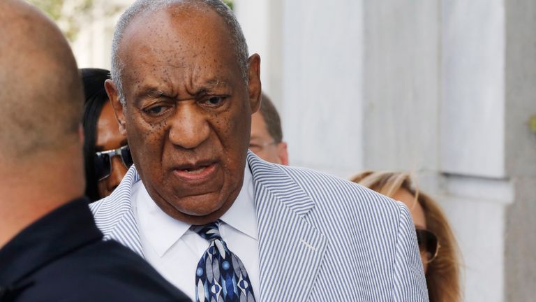Comedian Bill Cosby arrives at the Montgomery County Courthouse