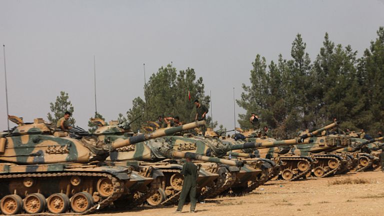 Turkish soldiers prepare for a military operation at the Syrian border. File Pic