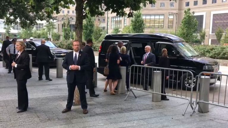 Hillary Clinton appeared to stumble while leaving the event (Pic: Twitter / @zgazda66