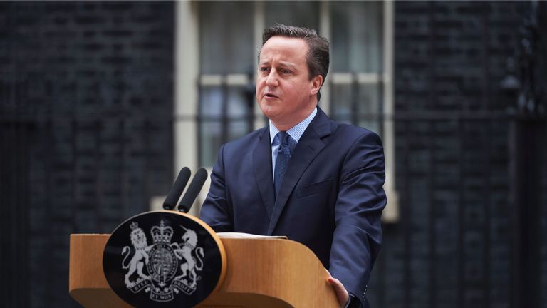 Mr Cameron announces the date of the EU Referendum outside 10 Downing Street