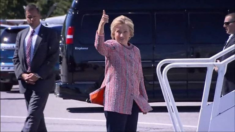 Hillary Clinton returns to campaign trail after pneumonia break