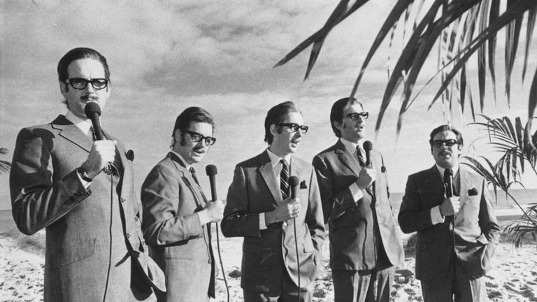 The Monty Python team imitate journalist and broadcaster Alan Whicker