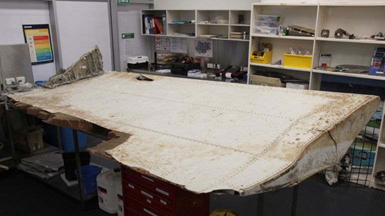 Outboard flap of missing Malaysia Airlines jet MH370 found in Tanzania Pic: Australia Transport Safety Bureau 