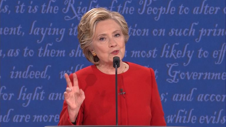 Hillary Clinton during the first presidential debate