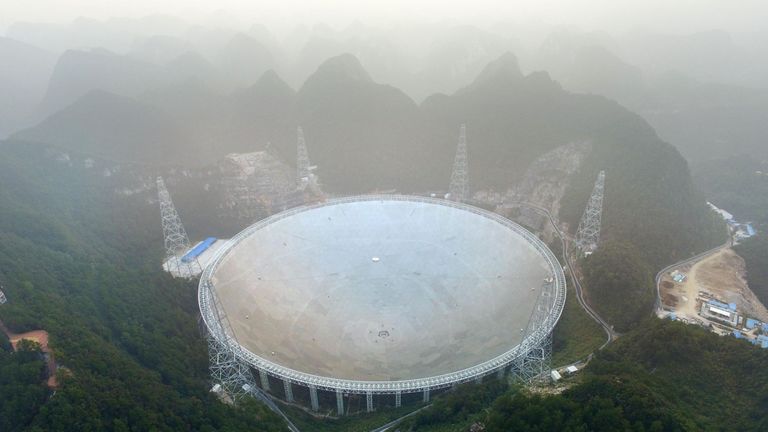 The Aperture Spherical Radio Telescope on its first day of operation