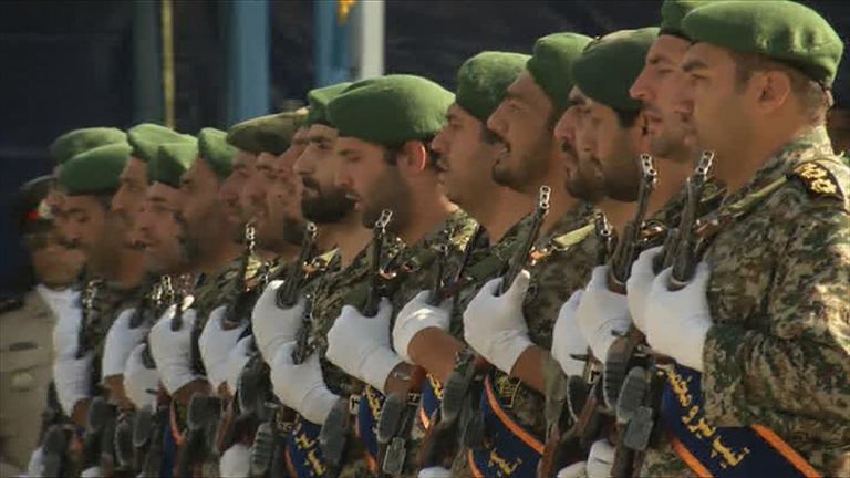 Elite Iranian troops parade in Tehran
