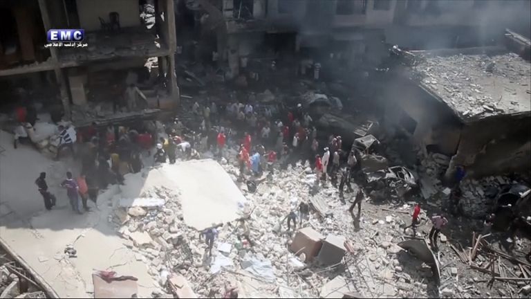 Dozens of people have been killed in Idlib by airstrikes