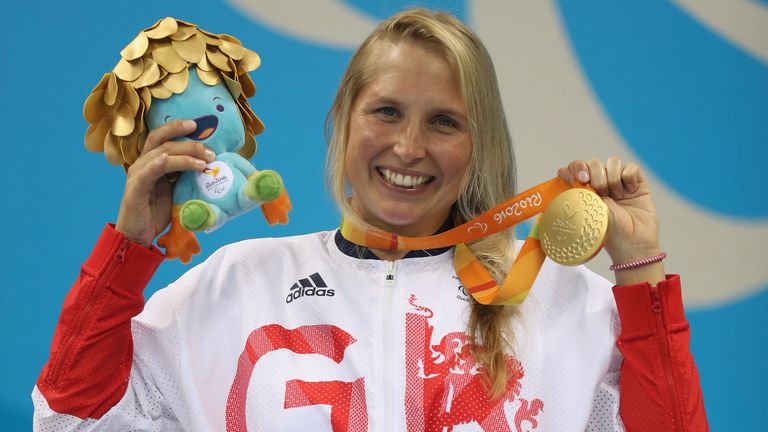 Steph Millward with her first Paralympic gold medal