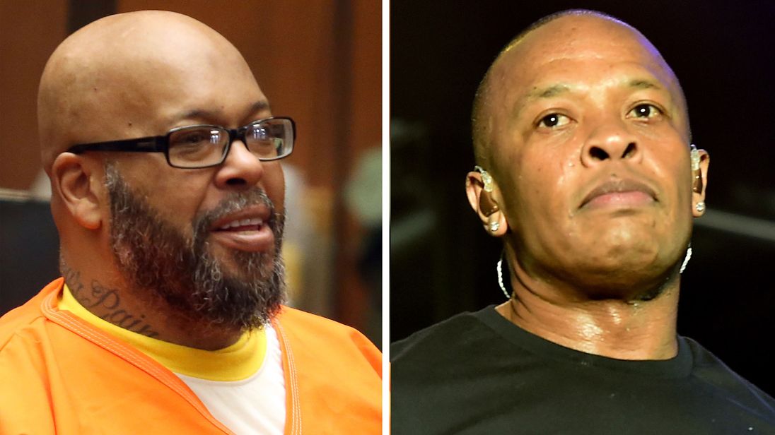 Former gangsta rap mogul Marion &#39;Suge&#39; Knight and hip-hop star Dr. Dre