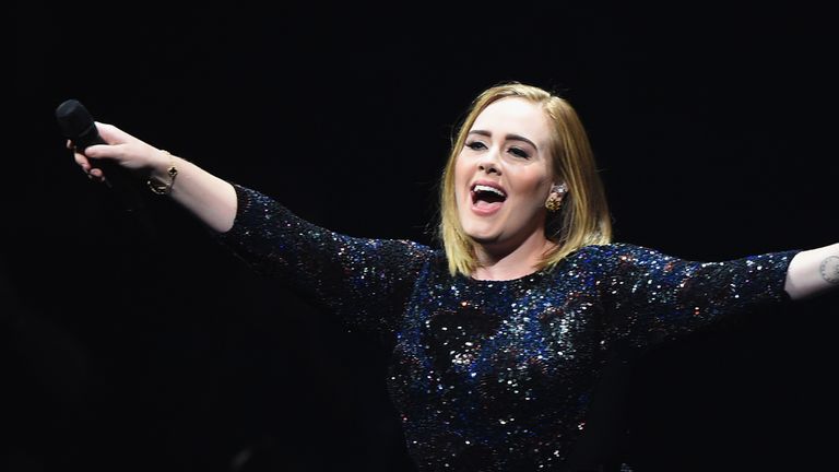 Adele performs at the Wells Fargo Center in Philadelphia, Pennsylvania