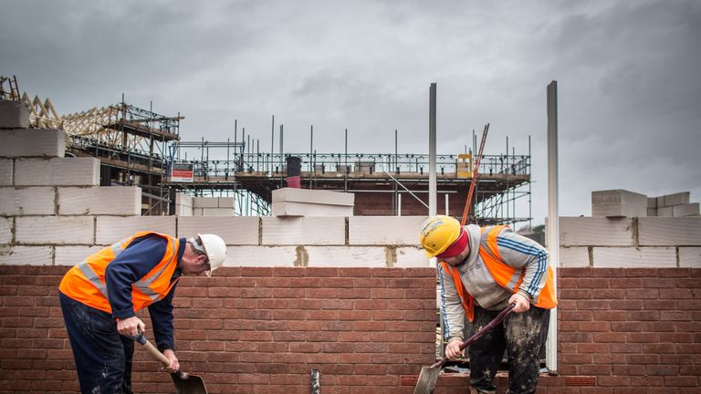 BIDEFORD, ENGLAND - FEBRUARY 19: New houses are constructed on a residential housing development in Bideford on February 19, 2015 in Devon, England. The issues affecting the housing market, along with National Health Service and the economy are likely to be key elections issues in the forthcoming general election in May. (Photo by Matt Cardy/Getty Images)
