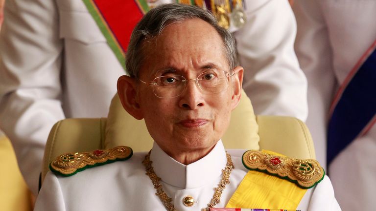 Thailand&#39;s King Bhumibol Adulyadej pictured in 2010