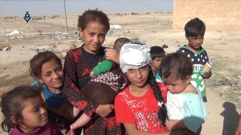 Refugees from Mosul who have made it to a camp in Syria