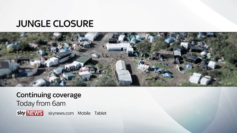 Live coverage of the &#39;jungle&#39; closure on Sky News from 6am