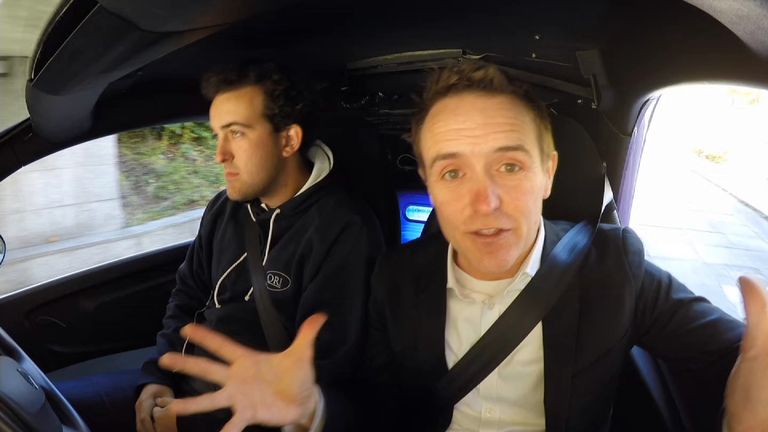 Tom Parmenter takes a ride in a driverless car