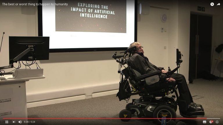 Stephen Hawking discusses the potential benefits and dangers of artificial intelligence at the launch of The Leverhulme Centre for the Future of Intelligence (CFI)