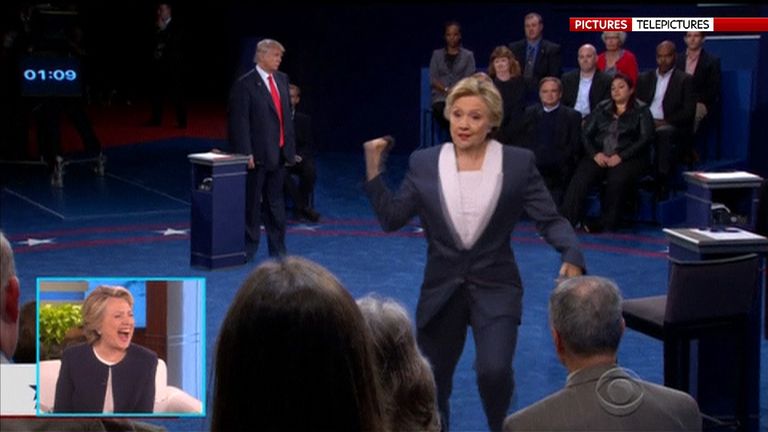Hillary Clinton dancing with Ken Bone on Ellen Degenerese Show 