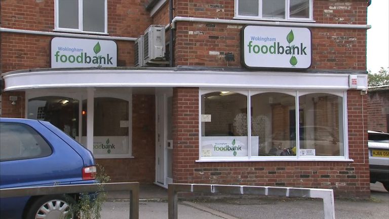 A food bank at Wokingham in Berkshire